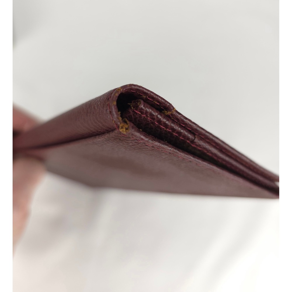 Vintage Rudolph Valentino Burgundy Leather Continental Wallet Embossed Logo - Picture 15 of 15